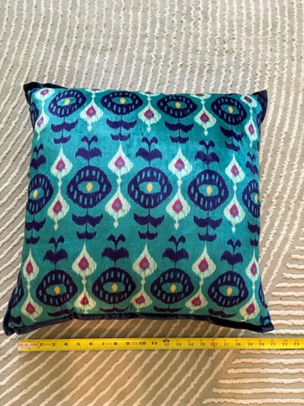 Anthropologie Patterned Velvety Pillow